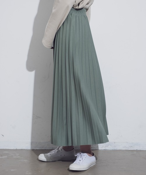 Aunt Marie's（アントマリーズ）の「AUNT MARIE'S ストレッチプリーツロングスカート（スカート・レディース・ブラック/ベージュ/ブルー/グリーン/モカ・FREE）」の14枚目の写真
