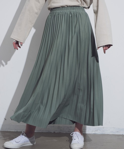 Aunt Marie's（アントマリーズ）の「AUNT MARIE'S ストレッチプリーツロングスカート（スカート・レディース・ブラック/ベージュ/ブルー/グリーン/モカ・FREE）」の15枚目の写真