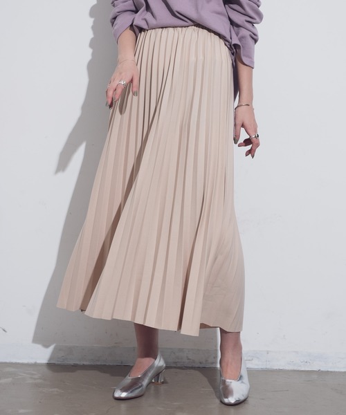 Aunt Marie's（アントマリーズ）の「AUNT MARIE'S ストレッチプリーツロングスカート（スカート・レディース・ブラック/ベージュ/ブルー/グリーン/モカ・FREE）」の17枚目の写真