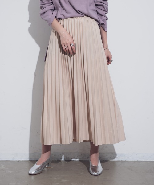 Aunt Marie's（アントマリーズ）の「AUNT MARIE'S ストレッチプリーツロングスカート（スカート・レディース・ブラック/ベージュ/ブルー/グリーン/モカ・FREE）」の19枚目の写真