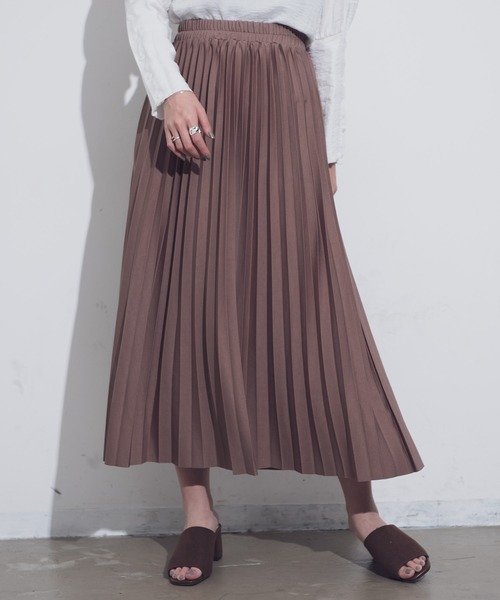 Aunt Marie's（アントマリーズ）の「AUNT MARIE'S ストレッチプリーツロングスカート（スカート・レディース・ブラック/ベージュ/ブルー/グリーン/モカ・FREE）」の8枚目の写真