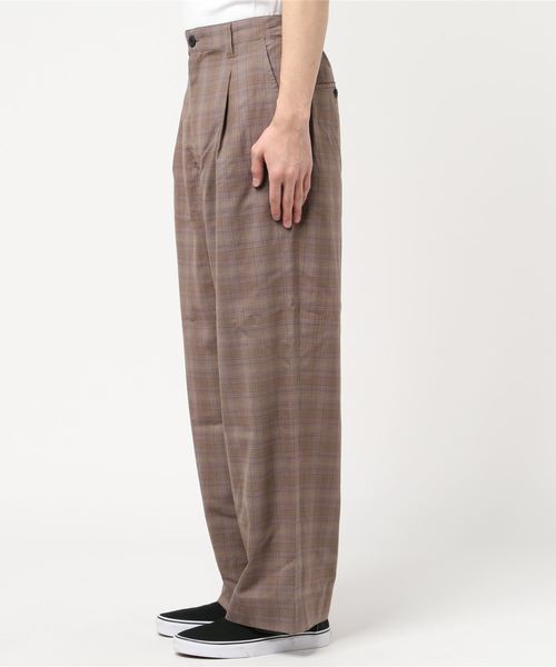 メゾンマルジェラ　ワイドパンツ　グレンチェック　ウール　スラックス　メンズ　44 メゾンマルジェラ ワイドパンツ グレンチェック ウール