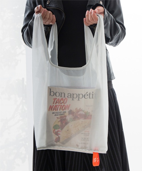 sarasa design(サラサデザイン)の「b2c コンパクト エコバッグ トランスメッシュ(エコバッグ/サブバッグ・レディース・イエロー/ライトグレー/レッド/ブラック/カーキ/ダークブラック・ONESIZE)」の11枚目の写真