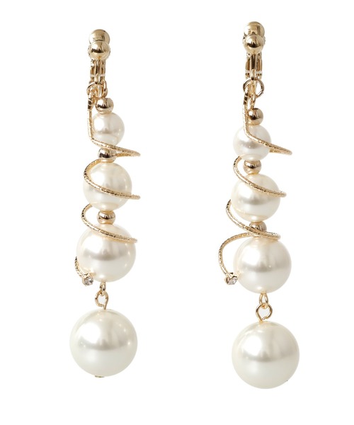 PourVous（プールヴー）の「ツイストバー&パール イヤリング 結婚式 同窓会 オケージョン お呼ばれ （イヤリング・レディース・シルバー/ゴールド・FREE）」の4枚目の写真