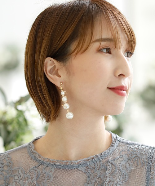 PourVous（プールヴー）の「ツイストバー&パール イヤリング 結婚式 同窓会 オケージョン お呼ばれ （イヤリング・レディース・シルバー/ゴールド・FREE）」の10枚目の写真