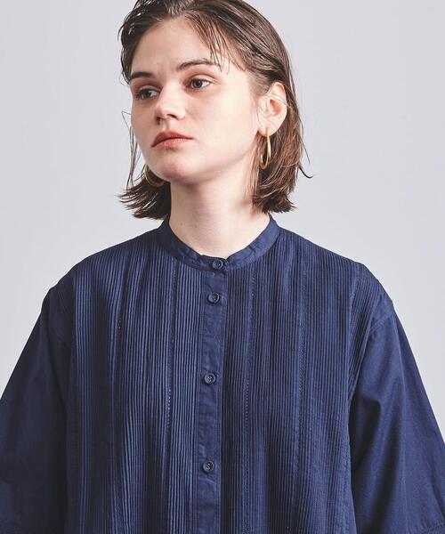 Pheeta フィータ　バンドカラーシャツ Pheeta(フィータ)コットンバンドカラー切替シャツ“Luisa” ph20cl-08