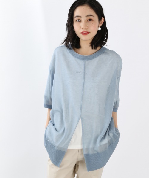 LOWRYS FARM（ローリーズファーム）の「シアーＦスリットプルオーバー　878441（ニット/セーター・レディース・ブラック/ブルー/アイボリー・FREE）」の3枚目の写真