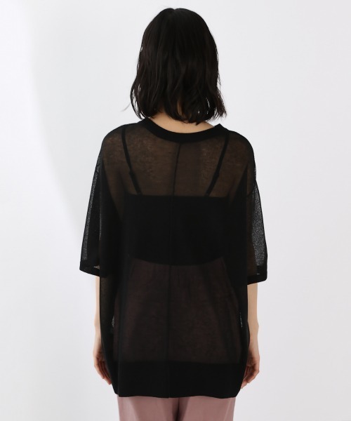 LOWRYS FARM（ローリーズファーム）の「シアーＦスリットプルオーバー　878441（ニット/セーター・レディース・ブラック/ブルー/アイボリー・FREE）」の4枚目の写真