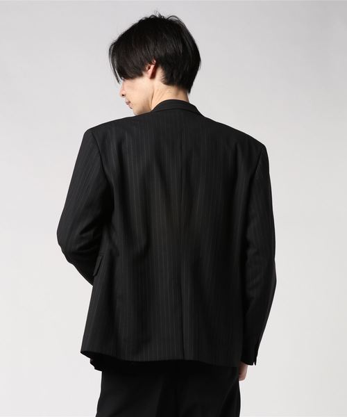 Juha（ユハ）の「【JUHA】STRIPE DOUBLE BREASTED JACKET / 10090301（テーラードジャケット・メンズ・グレー/ブラック・1/2）」の3枚目の写真