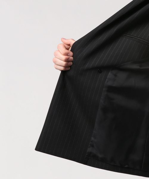 Juha（ユハ）の「【JUHA】STRIPE DOUBLE BREASTED JACKET / 10090301（テーラードジャケット・メンズ・グレー/ブラック・1/2）」の5枚目の写真