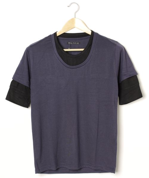 INNOCENT(イノセント)の「5分袖フェイクカットソー(Tシャツ/カットソー・レディース・ホワイト/チャコールグレー/ブラック/ネイビー/キャメル/スモークピンク・MEDIUM/LARGE/X-LARGE)」の5枚目の写真