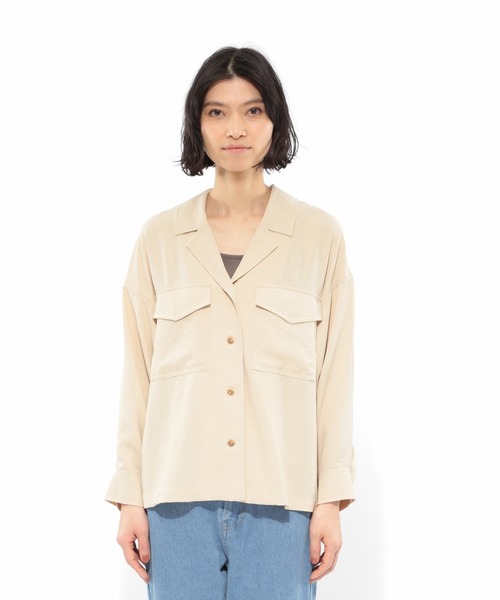 LAKOLE（ラコレ）の「オープンカラーシャツ / LAKOLE（シャツ/ブラウス・レディース・ベージュ/オリーブ/オレンジ・SMALL/MEDIUM）」の10枚目の写真