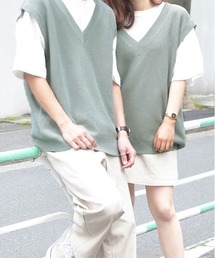 ニットベスト×Tシャツセット(ユニセックス)