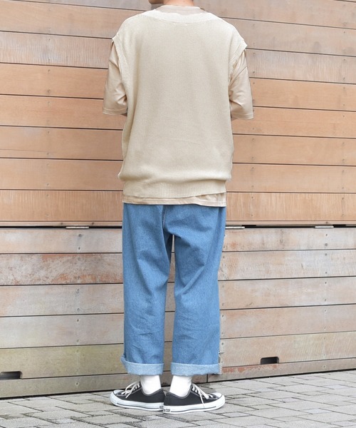 PairPair（ペアペア）の「ニットベスト×Tシャツセット(ユニセックス)（ベスト・レディース・ライトブルー/ベージュ/アイボリー・MEDIUM/LARGE）」の8枚目の写真