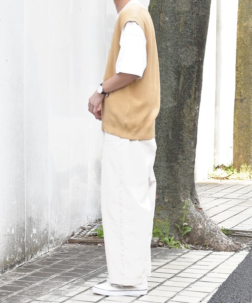 PairPair（ペアペア）の「ニットベスト×Tシャツセット(ユニセックス)（ベスト・レディース・ライトブルー/ベージュ/アイボリー・MEDIUM/LARGE）」の13枚目の写真