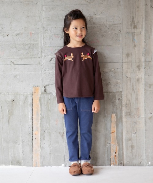 RAGMART(ラグマート)の「うさぎプリントTシャツ(Tシャツ/カットソー・キッズ・ブラウン/オフホワイト・100cm/130cm/110cm/120cm)」の4枚目の写真