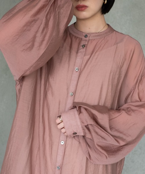 Aunt Marie's（アントマリーズ）の「バルーンスリーブシャツワンピース / AUNT MARIE'S（ワンピース・レディース・ライトグレー/ブラック/モカ・FREE）」の13枚目の写真