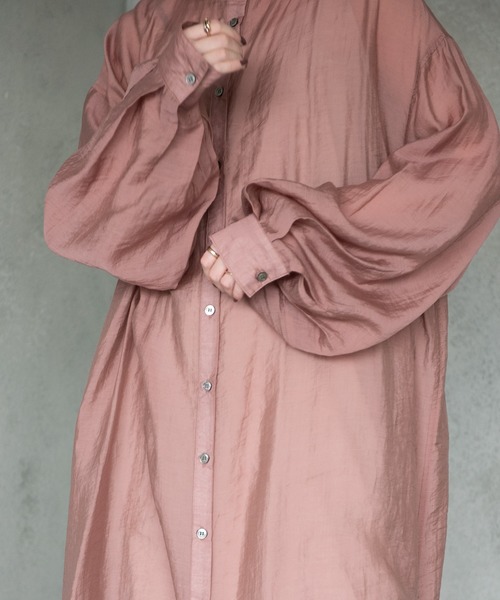 Aunt Marie's（アントマリーズ）の「バルーンスリーブシャツワンピース / AUNT MARIE'S（ワンピース・レディース・ライトグレー/ブラック/モカ・FREE）」の14枚目の写真