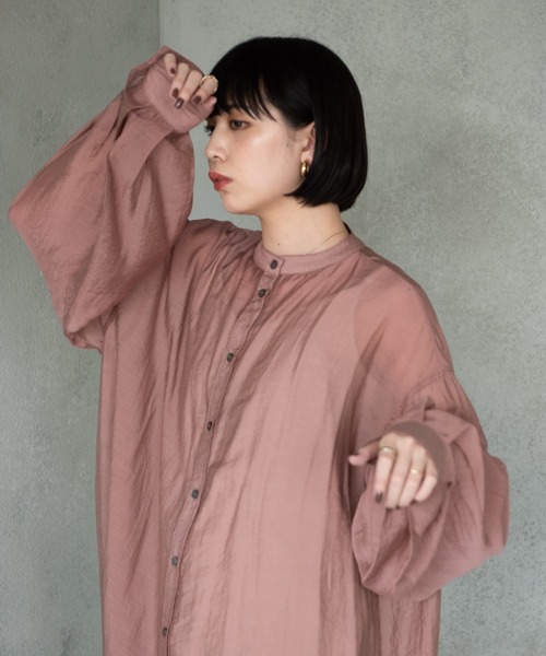 Aunt Marie's（アントマリーズ）の「バルーンスリーブシャツワンピース / AUNT MARIE'S（ワンピース・レディース・ライトグレー/ブラック/モカ・FREE）」の17枚目の写真