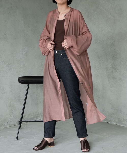 Aunt Marie's（アントマリーズ）の「バルーンスリーブシャツワンピース / AUNT MARIE'S（ワンピース・レディース・ライトグレー/ブラック/モカ・FREE）」の18枚目の写真