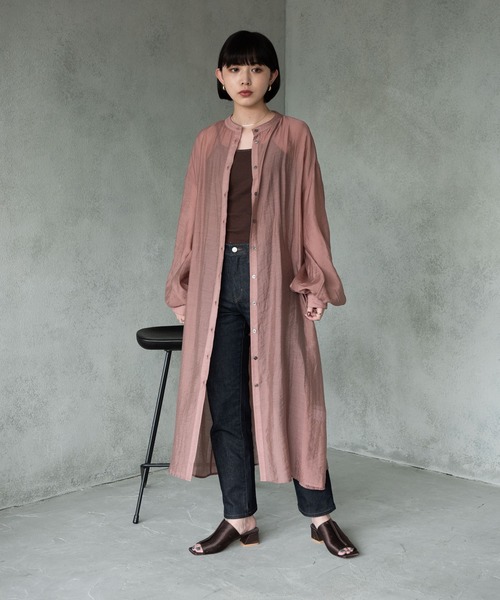 Aunt Marie's（アントマリーズ）の「バルーンスリーブシャツワンピース / AUNT MARIE'S（ワンピース・レディース・ライトグレー/ブラック/モカ・FREE）」の19枚目の写真