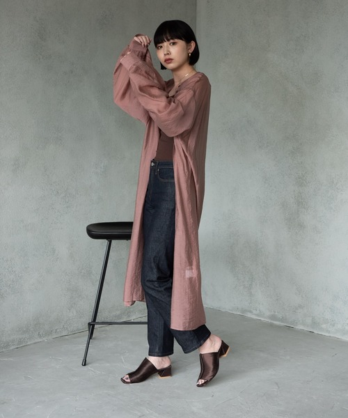 Aunt Marie's（アントマリーズ）の「バルーンスリーブシャツワンピース / AUNT MARIE'S（ワンピース・レディース・ライトグレー/ブラック/モカ・FREE）」の20枚目の写真