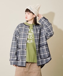 CUBE SUGAR（キューブシュガー）の「フラノチェック パイピング ノーカラー ジャケット（ノーカラージャケット）」