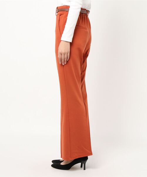 prose verse(プロズヴェール)の「ソフトポンチセンタープレスフレアパンツ リラックスパンツ ベルトセット ウエストゴム(その他パンツ・レディース・パープル/オレンジ/アイボリー/グリーン系その他6/ブラック・フリ-)」の8枚目の写真