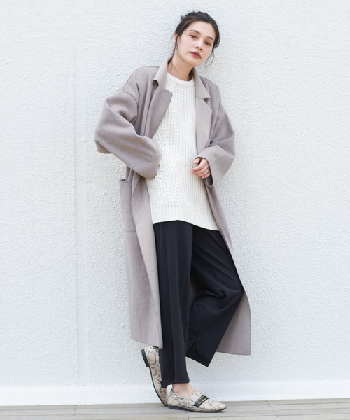 prose verse(プロズヴェール)の「ソフトポンチセンタープレスフレアパンツ リラックスパンツ ベルトセット ウエストゴム(その他パンツ・レディース・パープル/オレンジ/アイボリー/グリーン系その他6/ブラック・フリ-)」の18枚目の写真