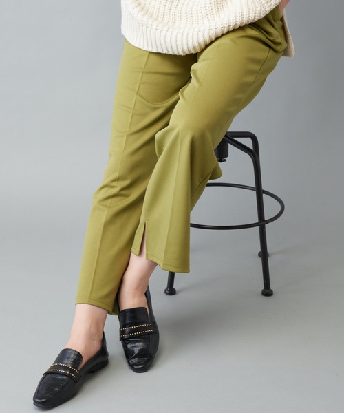 prose verse(プロズヴェール)の「ソフトポンチセンタープレスフレアパンツ リラックスパンツ ベルトセット ウエストゴム(その他パンツ・レディース・パープル/オレンジ/アイボリー/グリーン系その他6/ブラック・フリ-)」の21枚目の写真