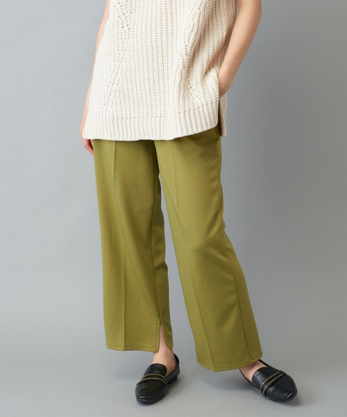 prose verse(プロズヴェール)の「ソフトポンチセンタープレスフレアパンツ リラックスパンツ ベルトセット ウエストゴム(その他パンツ・レディース・パープル/オレンジ/アイボリー/グリーン系その他6/ブラック・フリ-)」の22枚目の写真