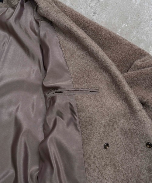 MAISON SPECIAL(メゾンスペシャル)の「《ユニセックスアイテム》マルチファブリックプライムオーバーノーカラーコート 【MAISON SPECIAL/メゾンスペシャル】(チェスターコート・メンズ・ブラック/ベージュ/マルチ/チャコール・44/46)」の7枚目の写真
