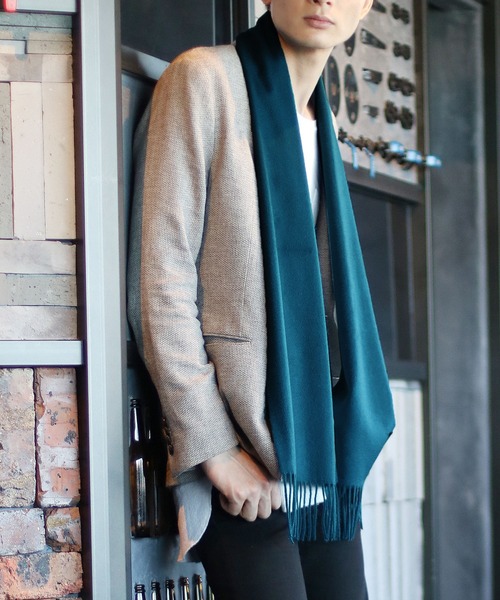 Filomo（フィローモ）の「[Filomo]カシミヤマフラーメンズフリンジ デザイン（マフラー・メンズ・モカ/キャメル/マスタード/ボルドー/ロイヤルブルー/ライトグレー/アッシュグレー/ブラック/ベージュ/ネイビー/レッド/カーキ/サックスブルー/ターコイズブルー/ダークグレー・FREE）」の10枚目の写真