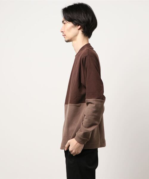 JUNRED(ジュンレッド)の「モイスチャースムース切替クルー(Tシャツ/カットソー・メンズ・ベージュ系その他/ブルー系その他・S/M/L)」の3枚目の写真
