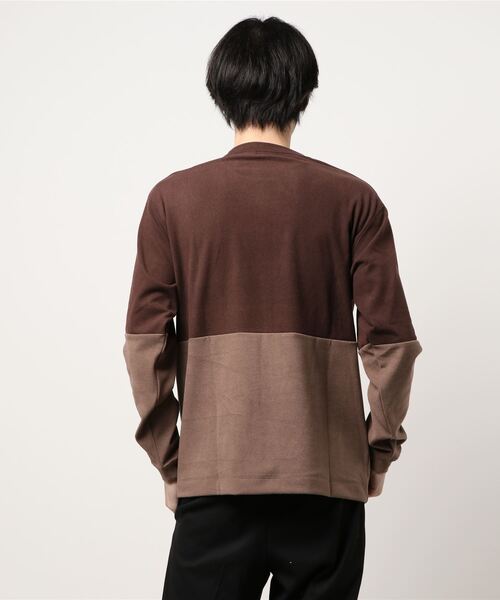 JUNRED(ジュンレッド)の「モイスチャースムース切替クルー(Tシャツ/カットソー・メンズ・ベージュ系その他/ブルー系その他・S/M/L)」の4枚目の写真