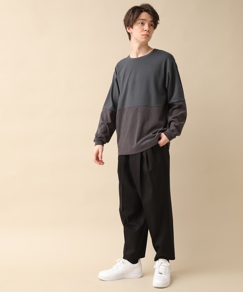 JUNRED(ジュンレッド)の「モイスチャースムース切替クルー(Tシャツ/カットソー・メンズ・ベージュ系その他/ブルー系その他・S/M/L)」の6枚目の写真