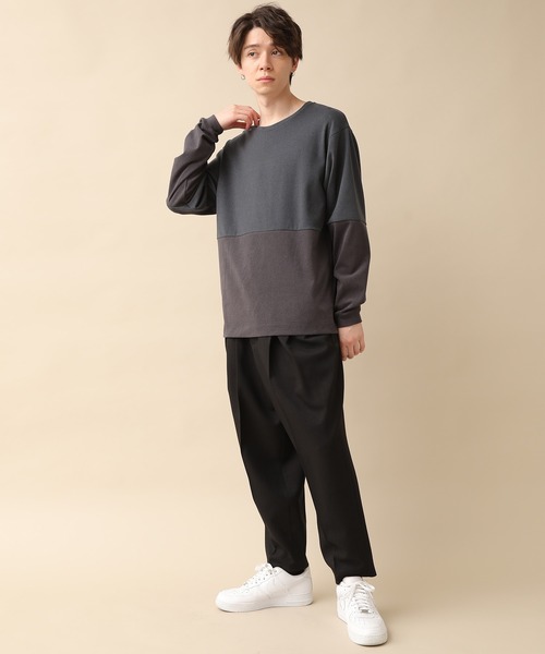 JUNRED(ジュンレッド)の「モイスチャースムース切替クルー(Tシャツ/カットソー・メンズ・ベージュ系その他/ブルー系その他・S/M/L)」の10枚目の写真