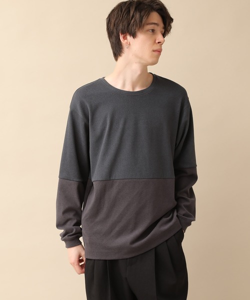 JUNRED(ジュンレッド)の「モイスチャースムース切替クルー(Tシャツ/カットソー・メンズ・ベージュ系その他/ブルー系その他・S/M/L)」の12枚目の写真