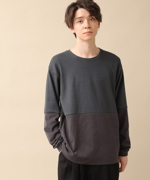 JUNRED(ジュンレッド)の「モイスチャースムース切替クルー(Tシャツ/カットソー・メンズ・ベージュ系その他/ブルー系その他・S/M/L)」の8枚目の写真