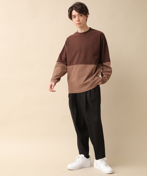 JUNRED(ジュンレッド)の「モイスチャースムース切替クルー(Tシャツ/カットソー・メンズ・ベージュ系その他/ブルー系その他・S/M/L)」の9枚目の写真