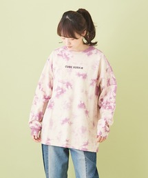 CUBE SUGAR（キューブシュガー）の「ミニ裏毛 スウェット タイダイ クルーネック Tシャツ（スウェット）」