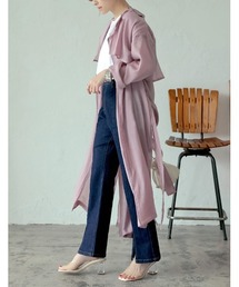 Re:EDIT | [2021S/S PRE ORDER][低身長サイズ有]シアーロングガウンコート(トレンチコート)