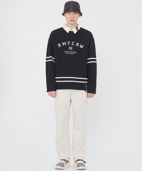 ROMANTIC CROWN（ロマンティッククラウン）の「【ROMANTIC CROWN】RMTCRW LINING POLO SHIRT / ロマンティッククラウン ロゴ ライニング ポロシャツ（ポロシャツ・メンズ・ネイビー/オートミール/ブラック・SMALL/MEDIUM/X-LARGE/LARGE）」の7枚目の写真