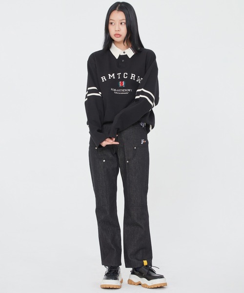 ROMANTIC CROWN（ロマンティッククラウン）の「【ROMANTIC CROWN】RMTCRW LINING POLO SHIRT / ロマンティッククラウン ロゴ ライニング ポロシャツ（ポロシャツ・メンズ・ネイビー/オートミール/ブラック・SMALL/MEDIUM/X-LARGE/LARGE）」の10枚目の写真