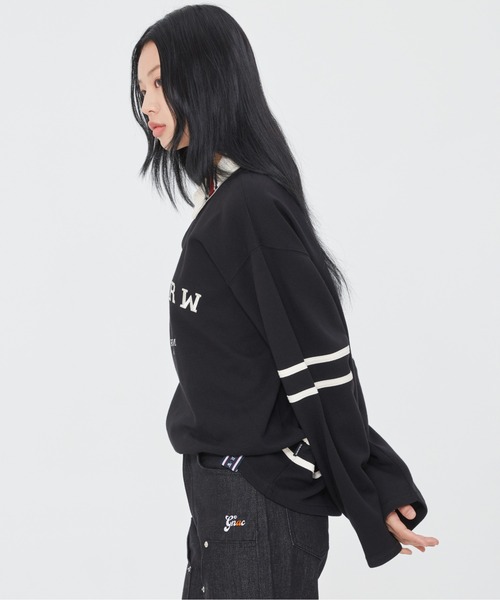 ROMANTIC CROWN（ロマンティッククラウン）の「【ROMANTIC CROWN】RMTCRW LINING POLO SHIRT / ロマンティッククラウン ロゴ ライニング ポロシャツ（ポロシャツ・メンズ・ネイビー/オートミール/ブラック・SMALL/MEDIUM/X-LARGE/LARGE）」の9枚目の写真