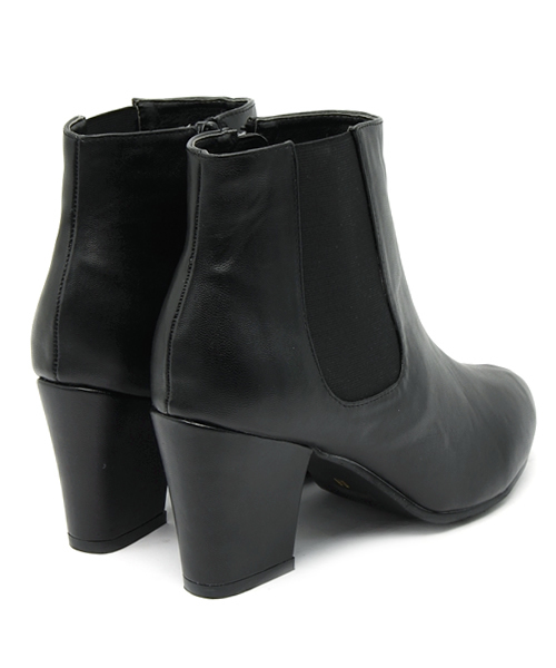 WEGO(ウィゴー)の「WEGO/サイドゴアショートブーツ(ブーツ・レディース・ブラック/ベージュ・MEDIUM/LARGE)」の12枚目の写真