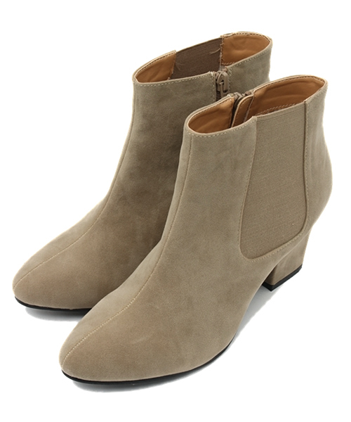 WEGO(ウィゴー)の「WEGO/サイドゴアショートブーツ(ブーツ・レディース・ブラック/ベージュ・MEDIUM/LARGE)」の16枚目の写真