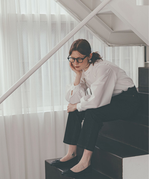 feepur（フェピュール）の「袖ボリュームバンドカラーシャツ（シャツ/ブラウス・レディース・ブラック/ベージュ/オフホワイト/ピンク/グリーン/ブルー・MEDIUM）」の10枚目の写真