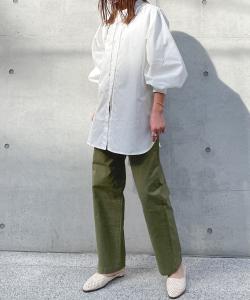 feepur（フェピュール）の「袖ボリュームバンドカラーシャツ（シャツ/ブラウス・レディース・ブラック/ベージュ/オフホワイト/ピンク/グリーン/ブルー・MEDIUM）」の16枚目の写真