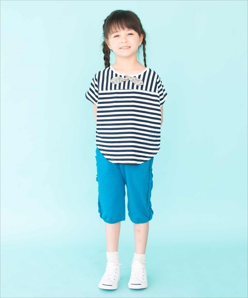 RAGMART(ラグマート)の「ボーダードルマンTシャツ(Tシャツ/カットソー・キッズ・ネイビー/グリーン・120cm/100cm/110cm/130cm)」の10枚目の写真